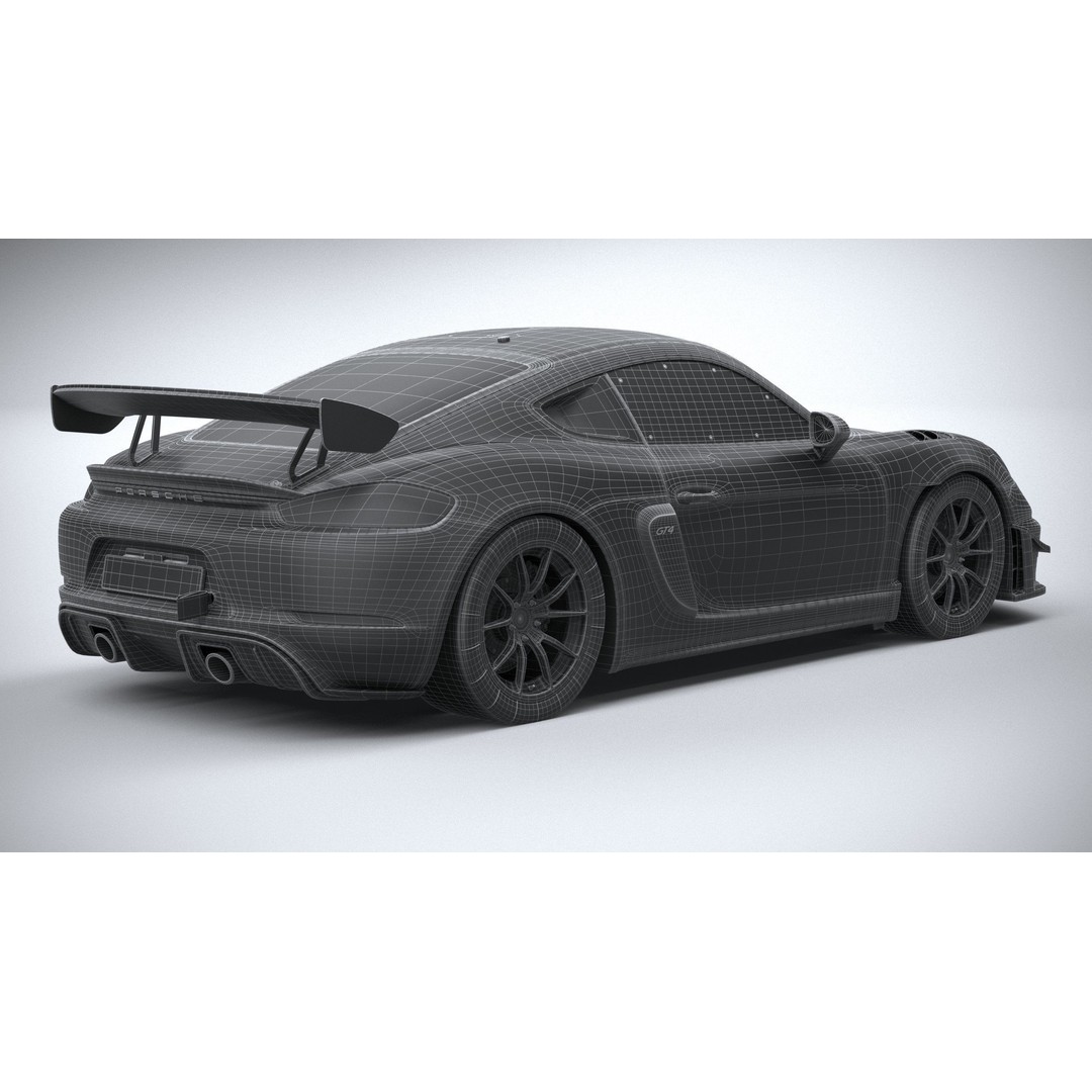 Porsche 718 Cayman GT4 RS Clubsport 2022 3D Model – High Poly, Game Ready, FBX, OBJ