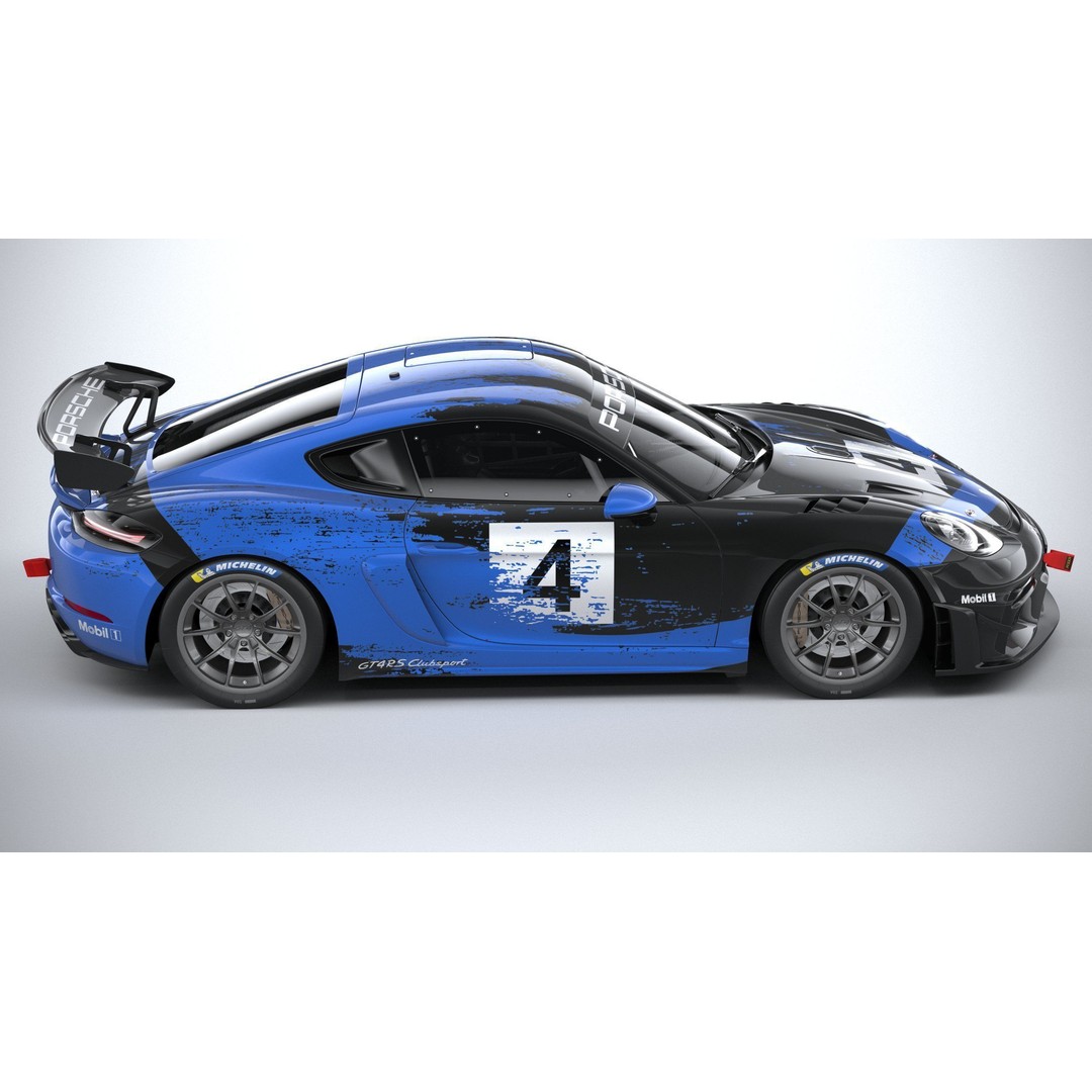 Porsche 718 Cayman GT4 RS Clubsport 2022 3D Model – High Poly, Game Ready, FBX, OBJ - View 13