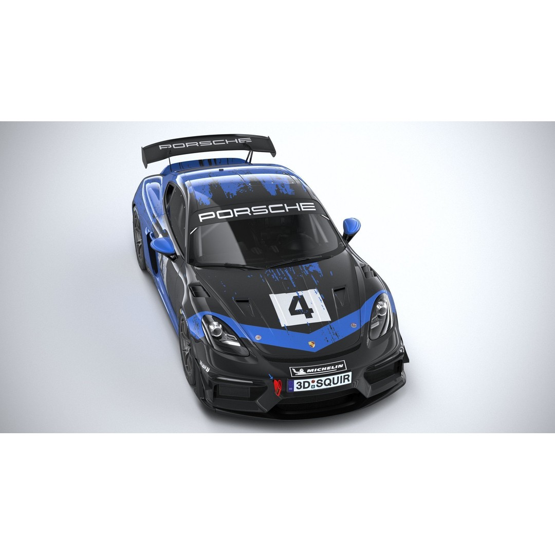 Porsche 718 Cayman GT4 RS Clubsport 2022 3D Model – High Poly, Game Ready, FBX, OBJ - View 14