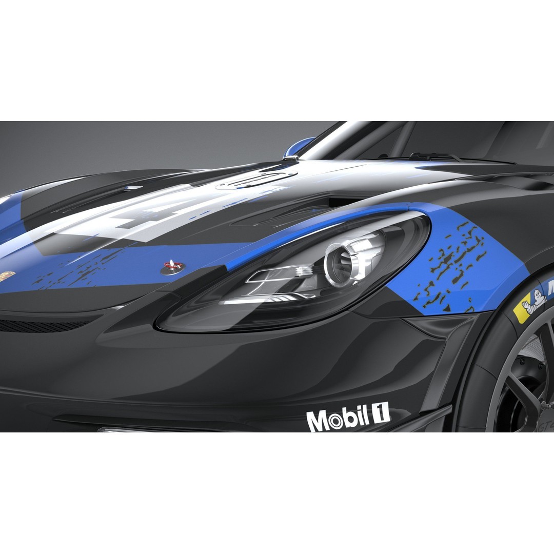 Porsche 718 Cayman GT4 RS Clubsport 2022 3D Model – High Poly, Game Ready, FBX, OBJ - View 16