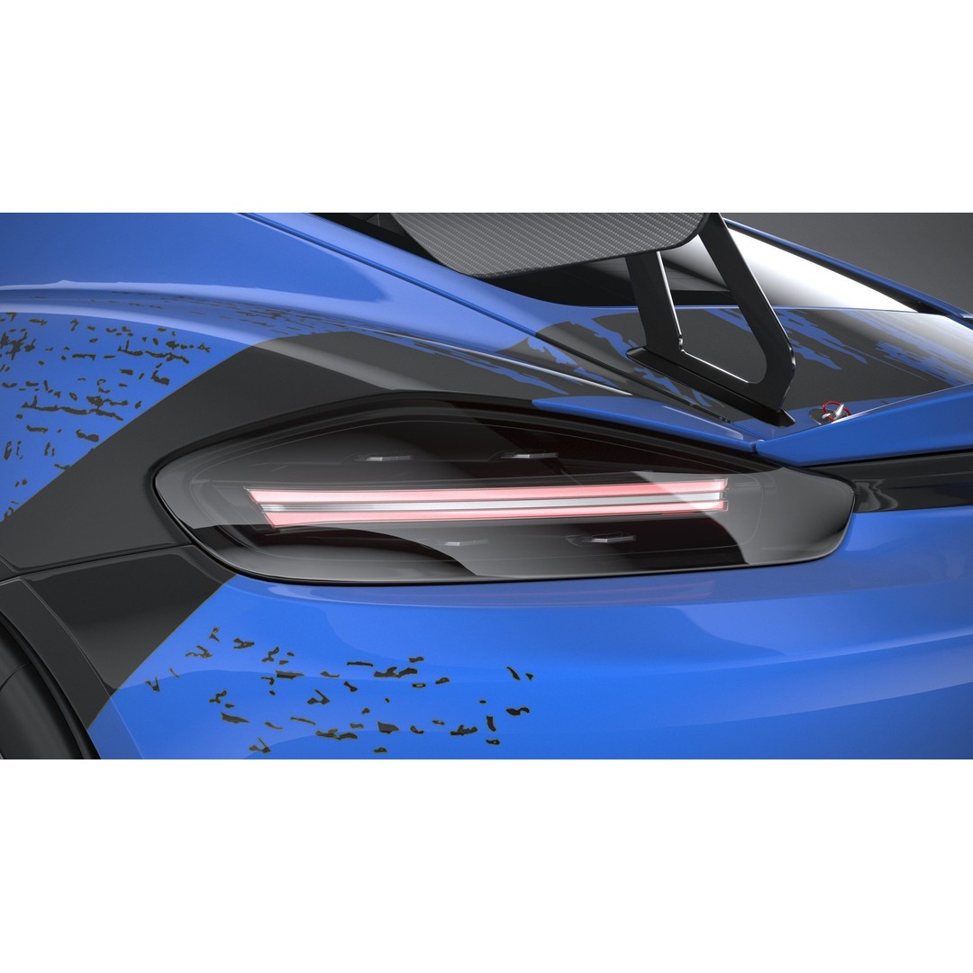 Porsche 718 Cayman GT4 RS Clubsport 2022 3D Model – High Poly, Game Ready, FBX, OBJ - View 17