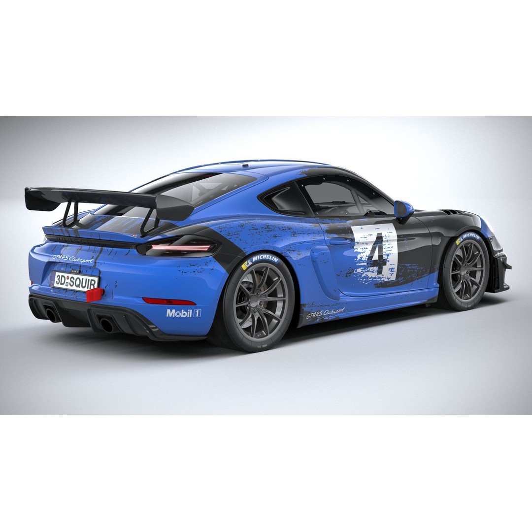 Porsche 718 Cayman GT4 RS Clubsport 2022 3D Model – High Poly, Game Ready, FBX, OBJ - View 19