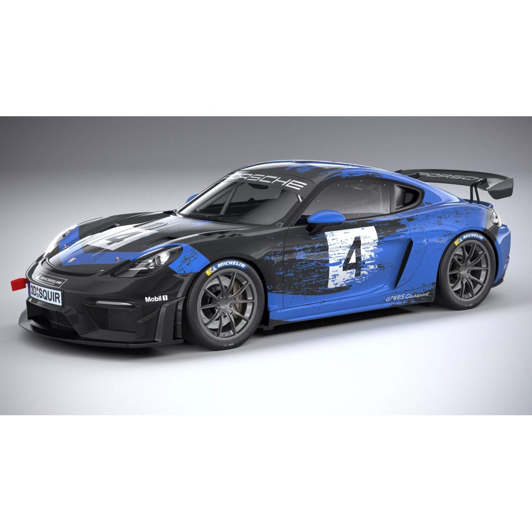 Porsche 718 Cayman GT4 RS Clubsport 2022 3D Model – High Poly, Game Ready, FBX, OBJ - View 2