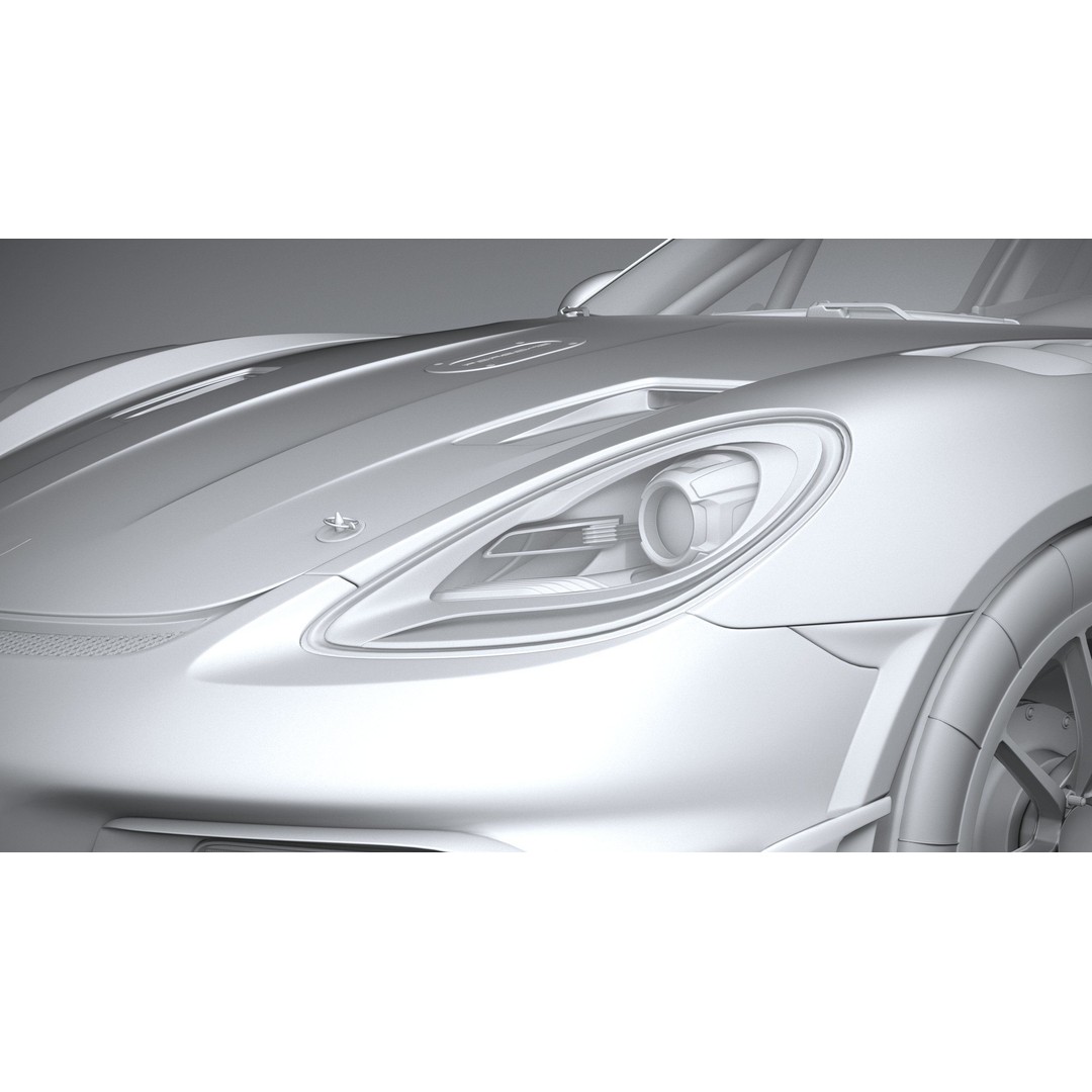 Porsche 718 Cayman GT4 RS Clubsport 2022 3D Model – High Poly, Game Ready, FBX, OBJ - View 25