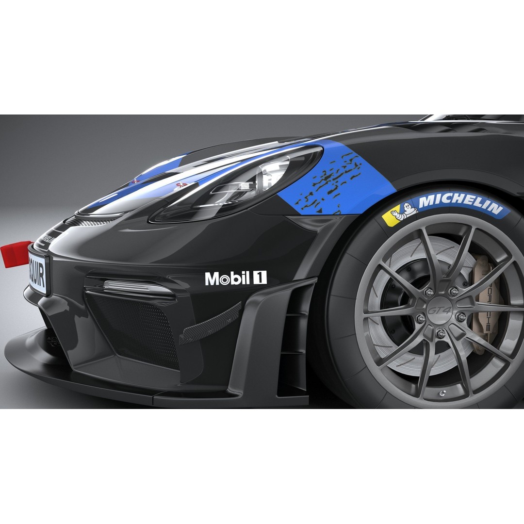 Porsche 718 Cayman GT4 RS Clubsport 2022 3D Model – High Poly, Game Ready, FBX, OBJ - View 5