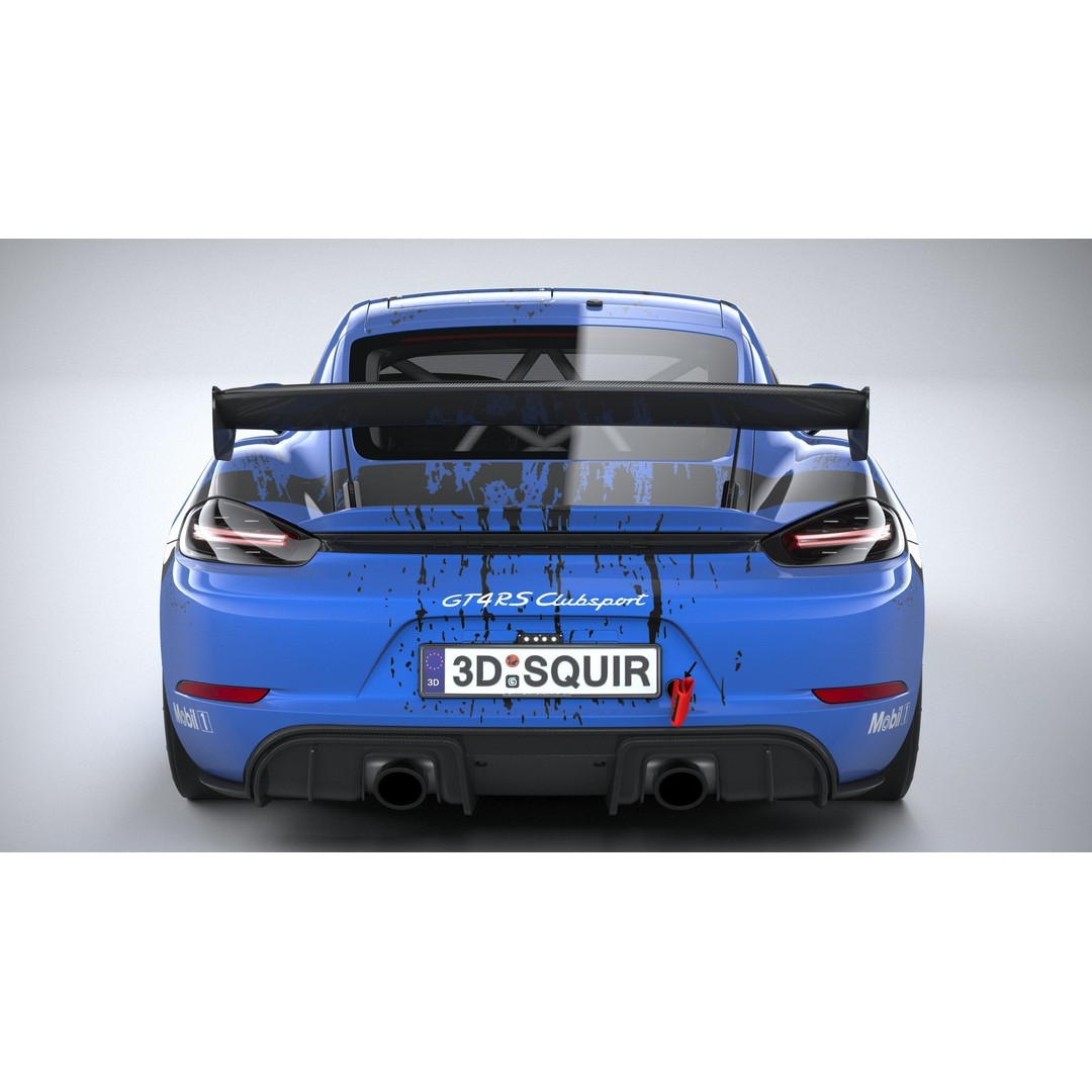 Porsche 718 Cayman GT4 RS Clubsport 2022 3D Model – High Poly, Game Ready, FBX, OBJ - View 6