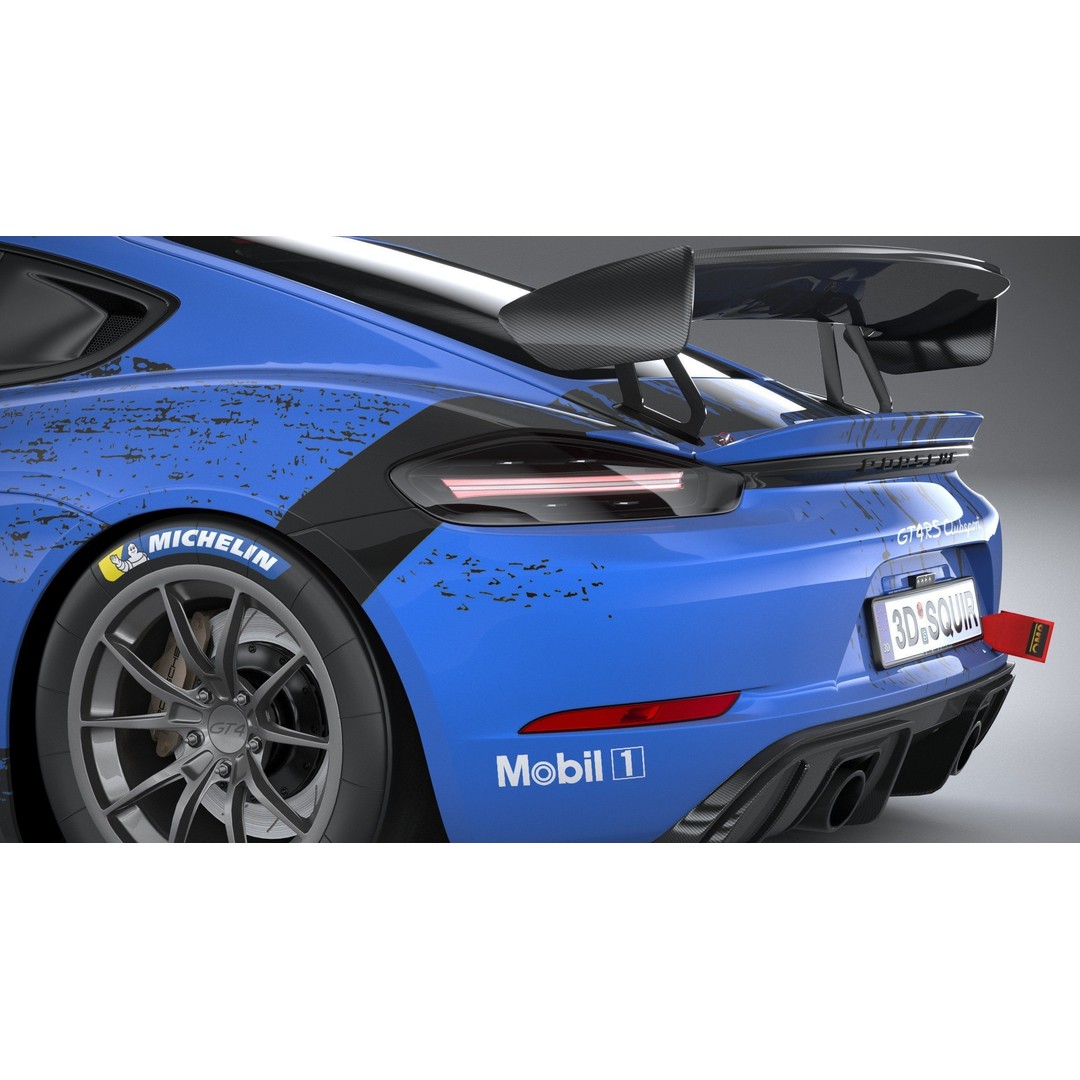 Porsche 718 Cayman GT4 RS Clubsport 2022 3D Model – High Poly, Game Ready, FBX, OBJ - View 8