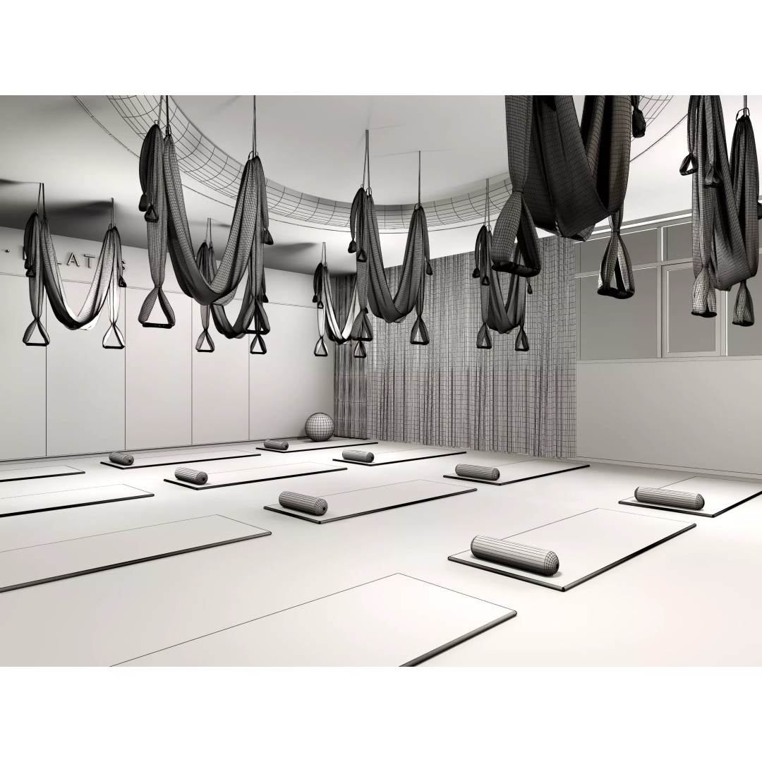 Pilates Studio Interior 3D Model – Low Poly Game Asset, FBX, OBJ - View 13