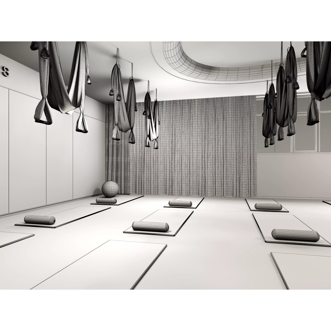 Pilates Studio Interior 3D Model – Low Poly Game Asset, FBX, OBJ - View 19