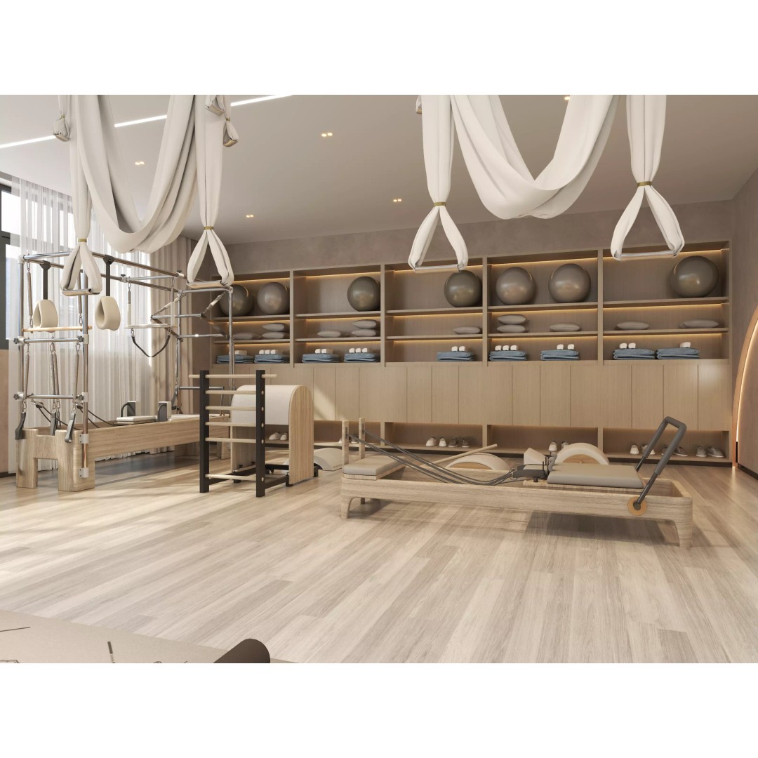 Pilates Studio Interior 3D Model – Low Poly Game Asset, FBX, OBJ - View 3