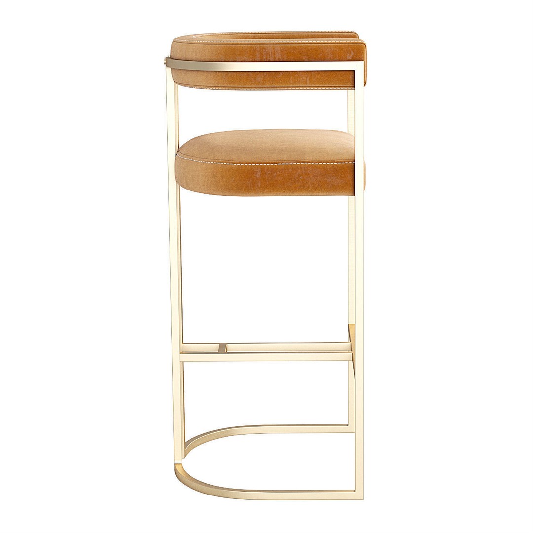 Duistt Julius Bar Stool 3D Model – Velvet Upholstered Design, FBX & OBJ