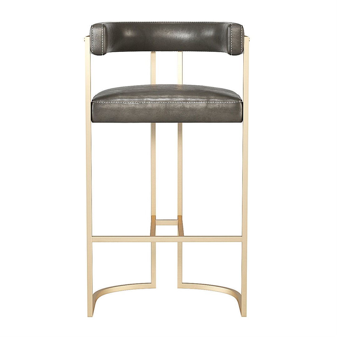 Duistt Julius Bar Stool 3D Model – Velvet Upholstered Design, FBX & OBJ - View 5