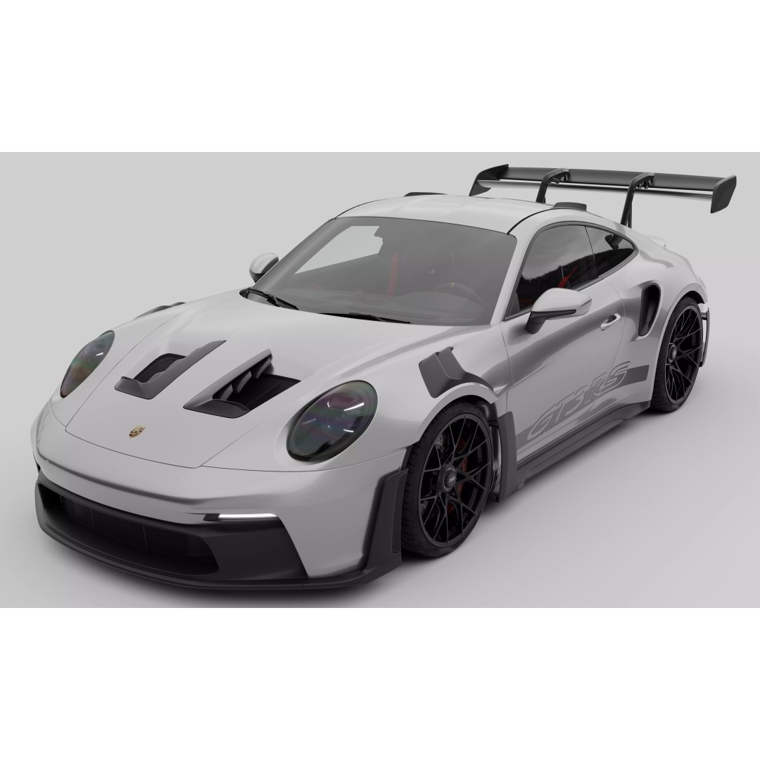 Porsche 911 GT3 RS 3D Model – High Poly Game-Ready Asset, FBX, Blender - View 3