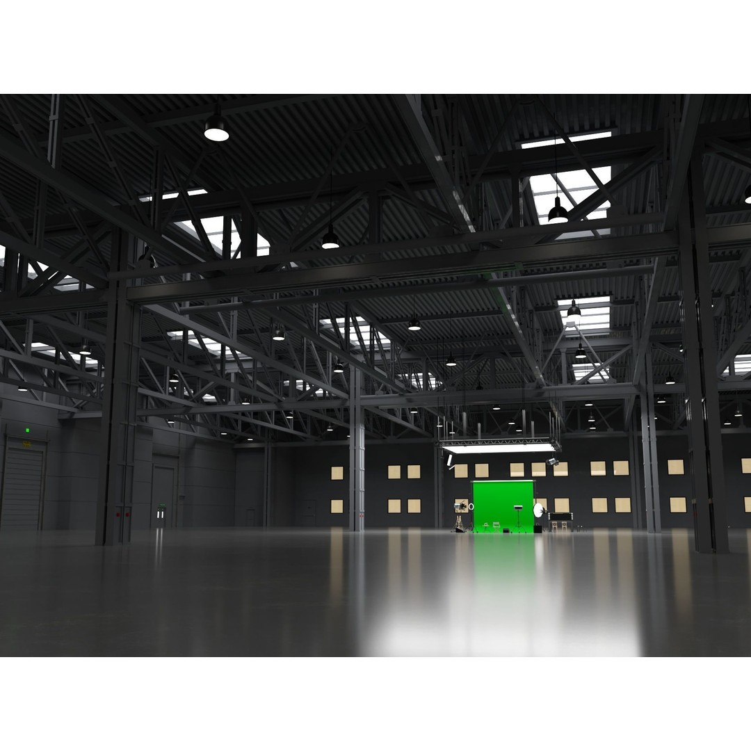 Warehouse Photo Studio 3D Model – Industrial Interior Scene, Blender, FBX - View 11