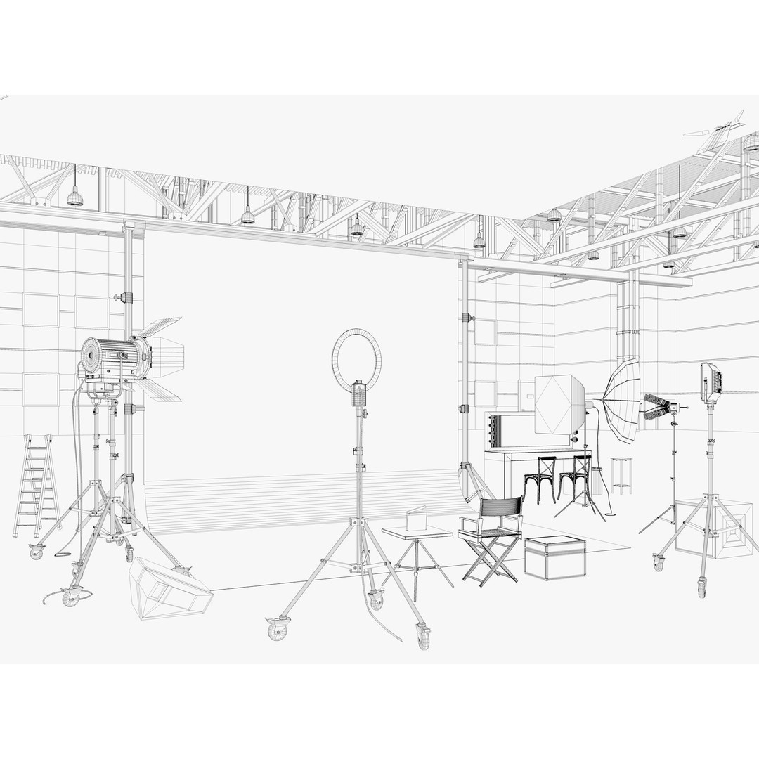 Warehouse Photo Studio 3D Model – Industrial Interior Scene, Blender, FBX - View 13