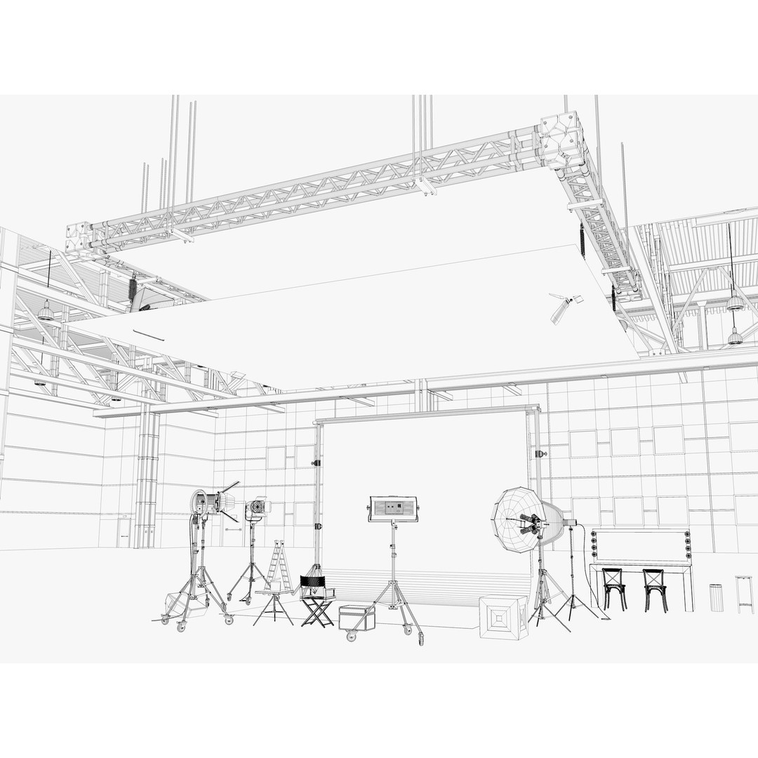Warehouse Photo Studio 3D Model – Industrial Interior Scene, Blender, FBX - View 17
