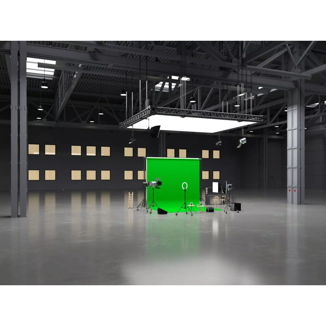 Warehouse Photo Studio 3D Model – Industrial Interior Scene, Blender, FBX - View 2