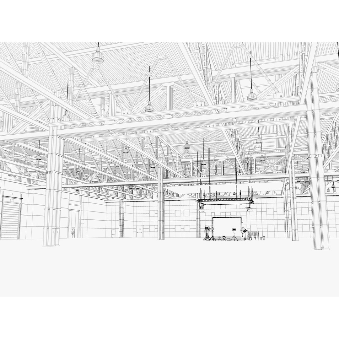 Warehouse Photo Studio 3D Model – Industrial Interior Scene, Blender, FBX - View 20