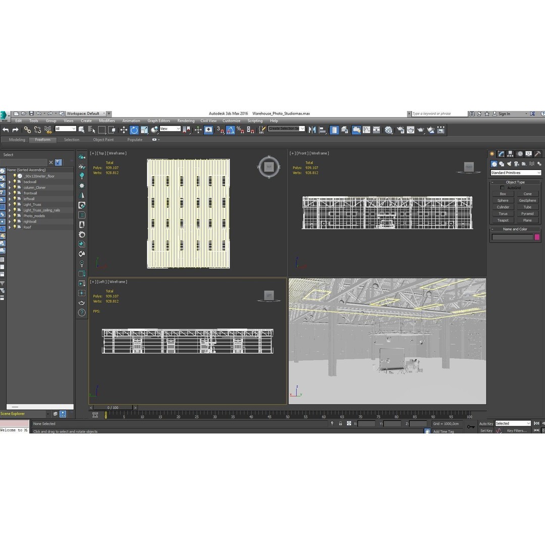 Warehouse Photo Studio 3D Model – Industrial Interior Scene, Blender, FBX - View 23