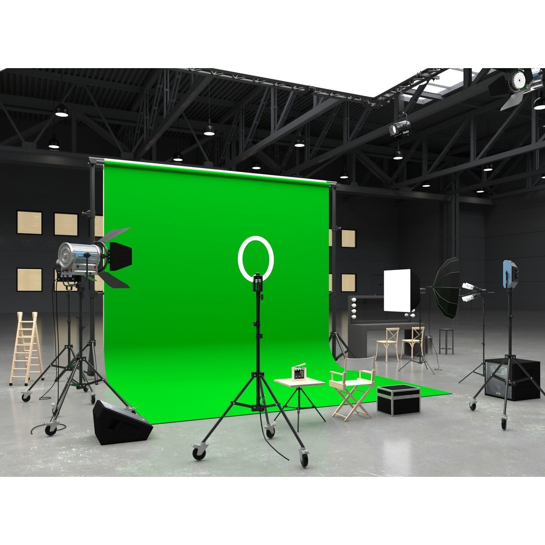 Warehouse Photo Studio 3D Model – Industrial Interior Scene, Blender, FBX - View 3