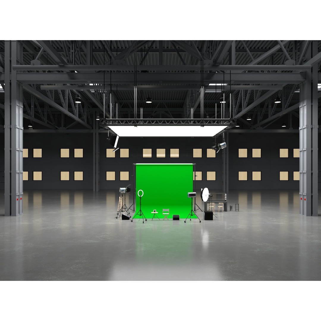 Warehouse Photo Studio 3D Model – Industrial Interior Scene, Blender, FBX - View 4