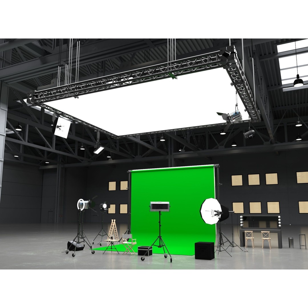 Warehouse Photo Studio 3D Model – Industrial Interior Scene, Blender, FBX - View 7