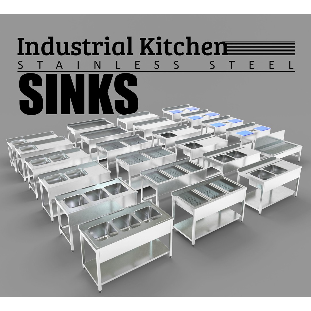 Industrial Kitchen Collection 3D Model – Low Poly Game Asset, FBX, OBJ - View 11
