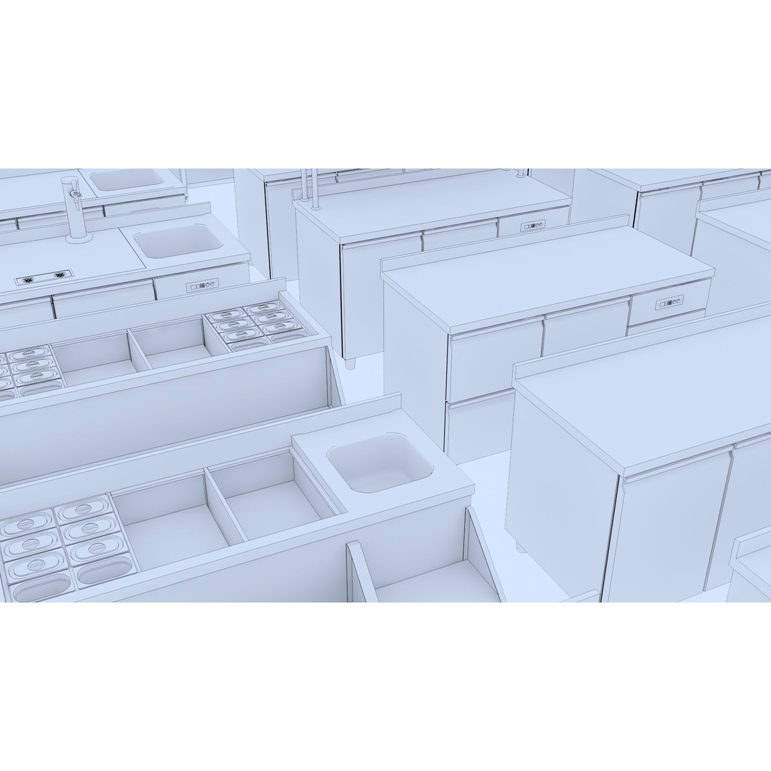 Industrial Kitchen Collection 3D Model – Low Poly Game Asset, FBX, OBJ - View 15