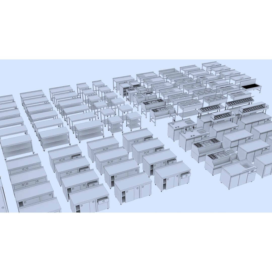 Industrial Kitchen Collection 3D Model – Low Poly Game Asset, FBX, OBJ - View 17