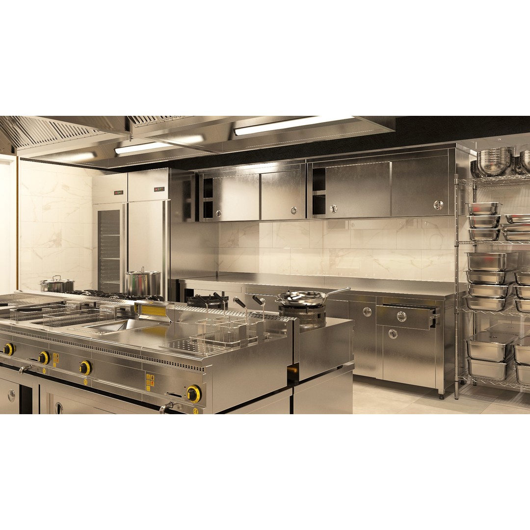 Industrial Kitchen Collection 3D Model – Low Poly Game Asset, FBX, OBJ - View 4
