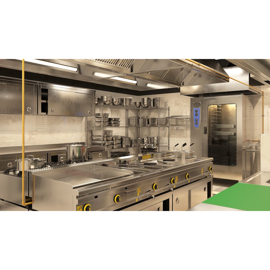 Industrial Kitchen Collection 3D Model – Low Poly Game Asset, FBX, OBJ - View 5