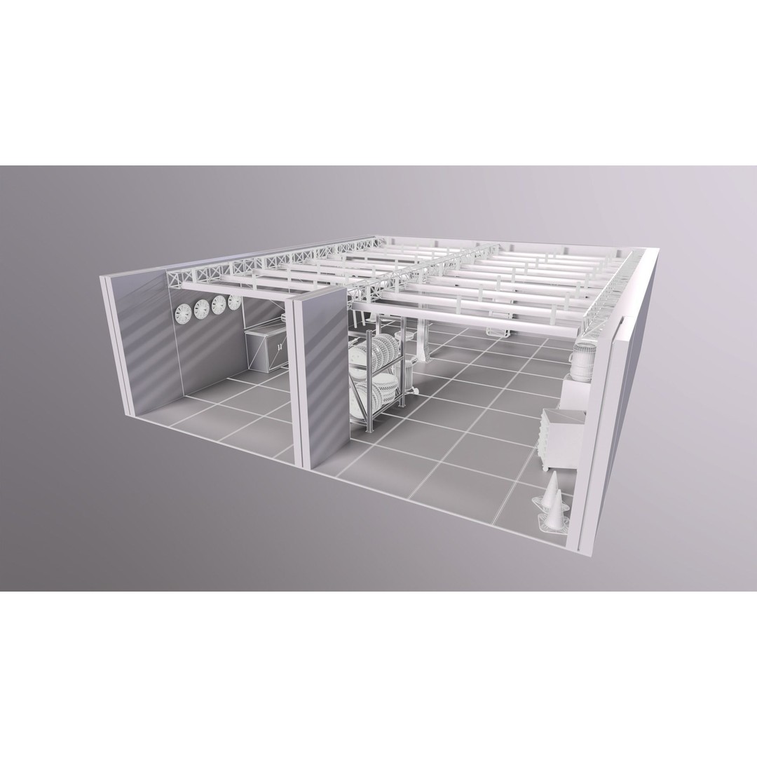 Pitlane Garage 3D Model – Low Poly Game Ready Asset, FBX - View 12