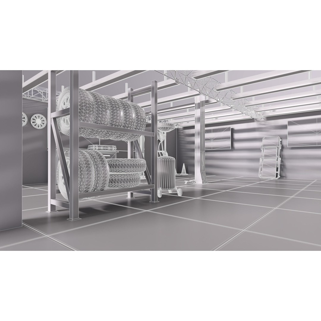 Pitlane Garage 3D Model – Low Poly Game Ready Asset, FBX - View 13