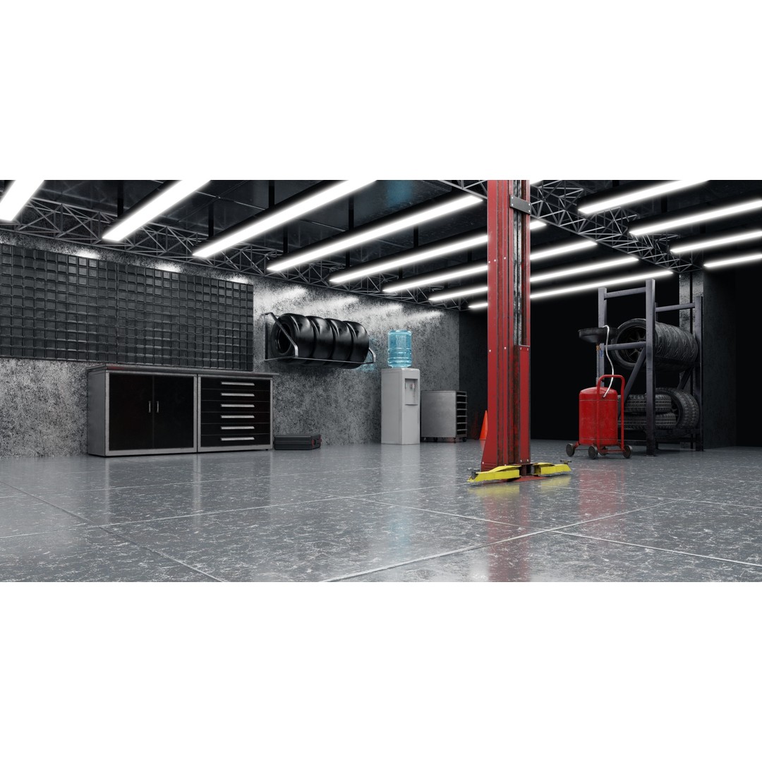 Pitlane Garage 3D Model – Low Poly Game Ready Asset, FBX - View 7