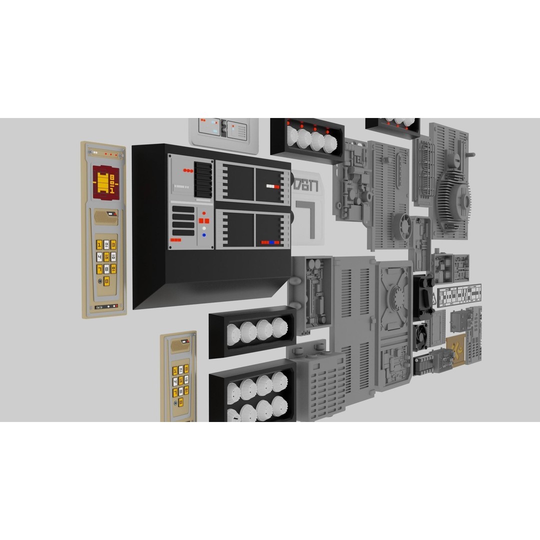 Star Wars Panel Pack 05 3D Model – Sci-Fi Decoration Asset, FBX - View 14