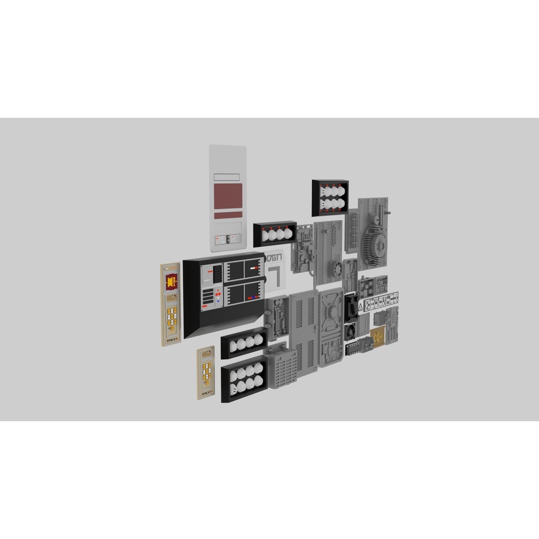 Star Wars Panel Pack 05 3D Model – Sci-Fi Decoration Asset, FBX - View 4