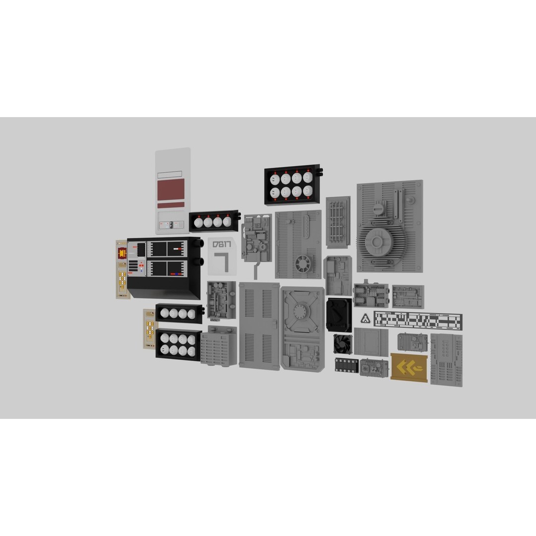 Star Wars Panel Pack 05 3D Model – Sci-Fi Decoration Asset, FBX - View 6