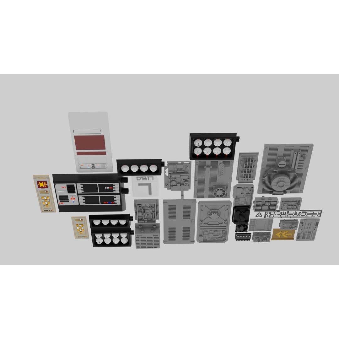 Star Wars Panel Pack 05 3D Model – Sci-Fi Decoration Asset, FBX - View 8