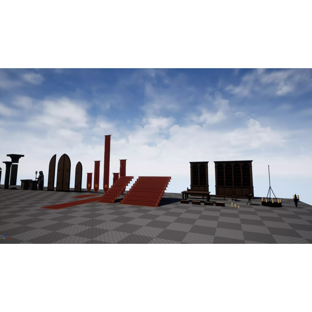 Modular Monastery 3D Model – Low Poly Game Asset, FBX & Unreal Ready