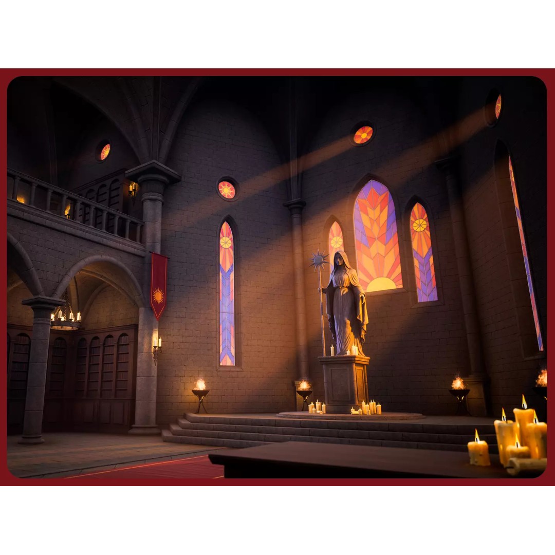 Modular Monastery 3D Model – Low Poly Game Asset, FBX & Unreal Ready - View 2