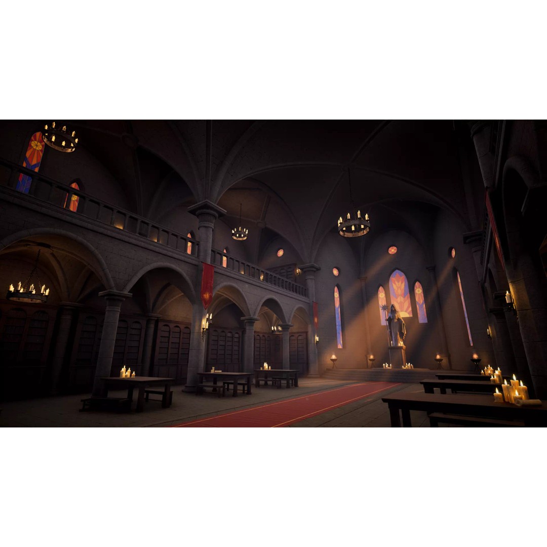 Modular Monastery 3D Model – Low Poly Game Asset, FBX & Unreal Ready - View 5