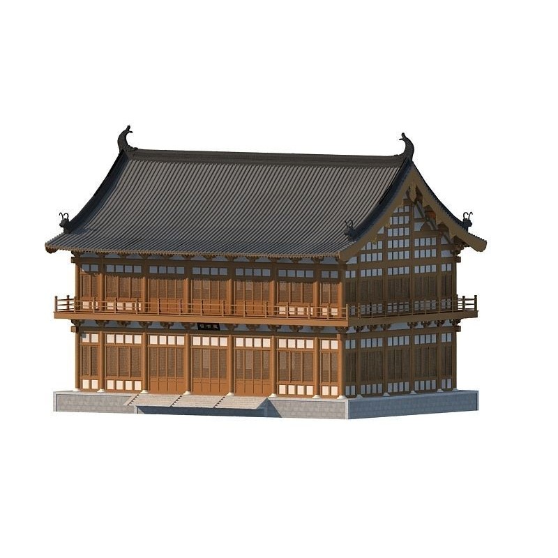 Chinese Ancient Buildings 3D Model – Courtyard Style, Game Ready - View 10