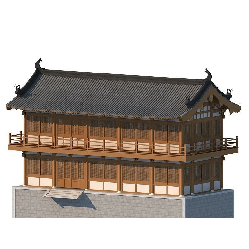 Chinese Ancient Buildings 3D Model – Courtyard Style, Game Ready - View 11