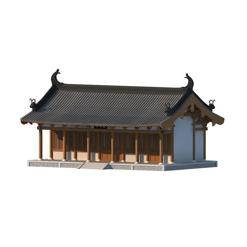 Chinese Ancient Buildings 3D Model – Courtyard Style, Game Ready - View 13