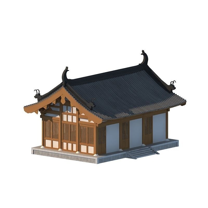 Chinese Ancient Buildings 3D Model – Courtyard Style, Game Ready - View 14