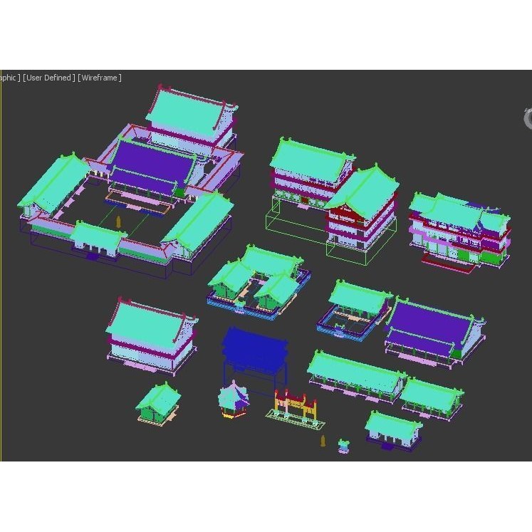 Chinese Ancient Buildings 3D Model – Courtyard Style, Game Ready - View 19