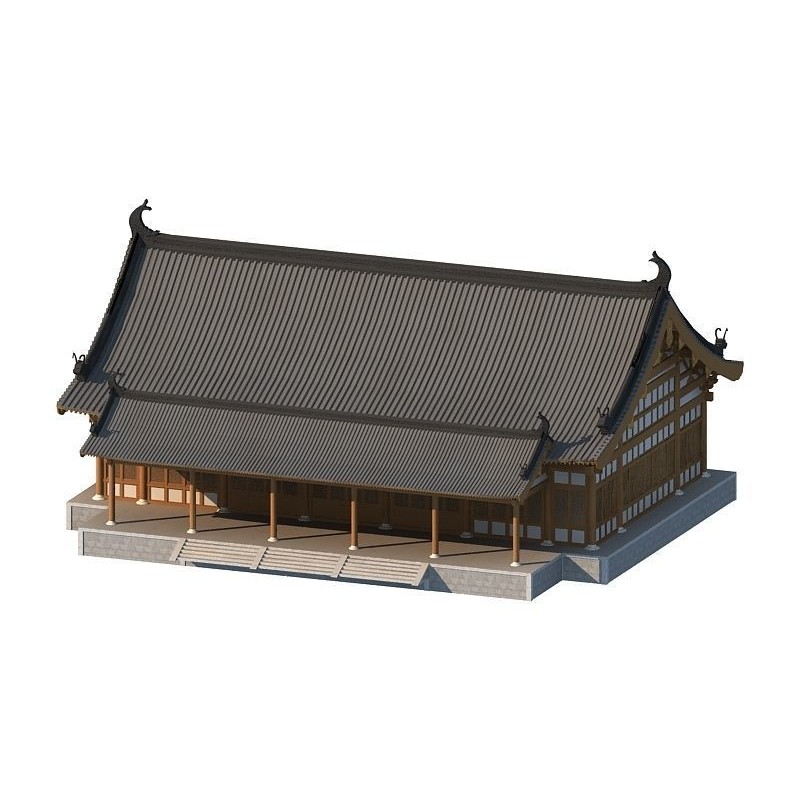 Chinese Ancient Buildings 3D Model – Courtyard Style, Game Ready - View 9