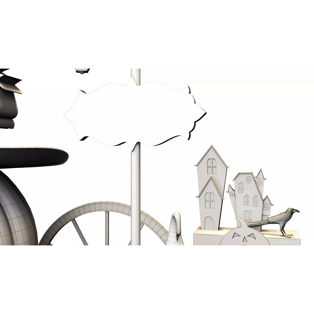 Halloween Booth 3D Model – Low Poly Design for Events, FBX, OBJ - View 23