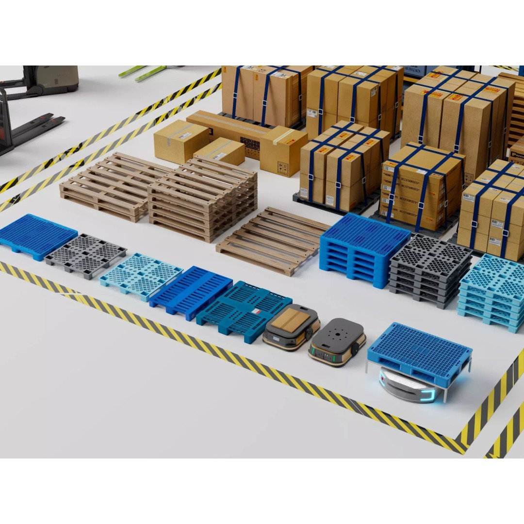 Warehouse Storage Racks 3D Model – PBR Game Ready Low-Poly Asset - View 12