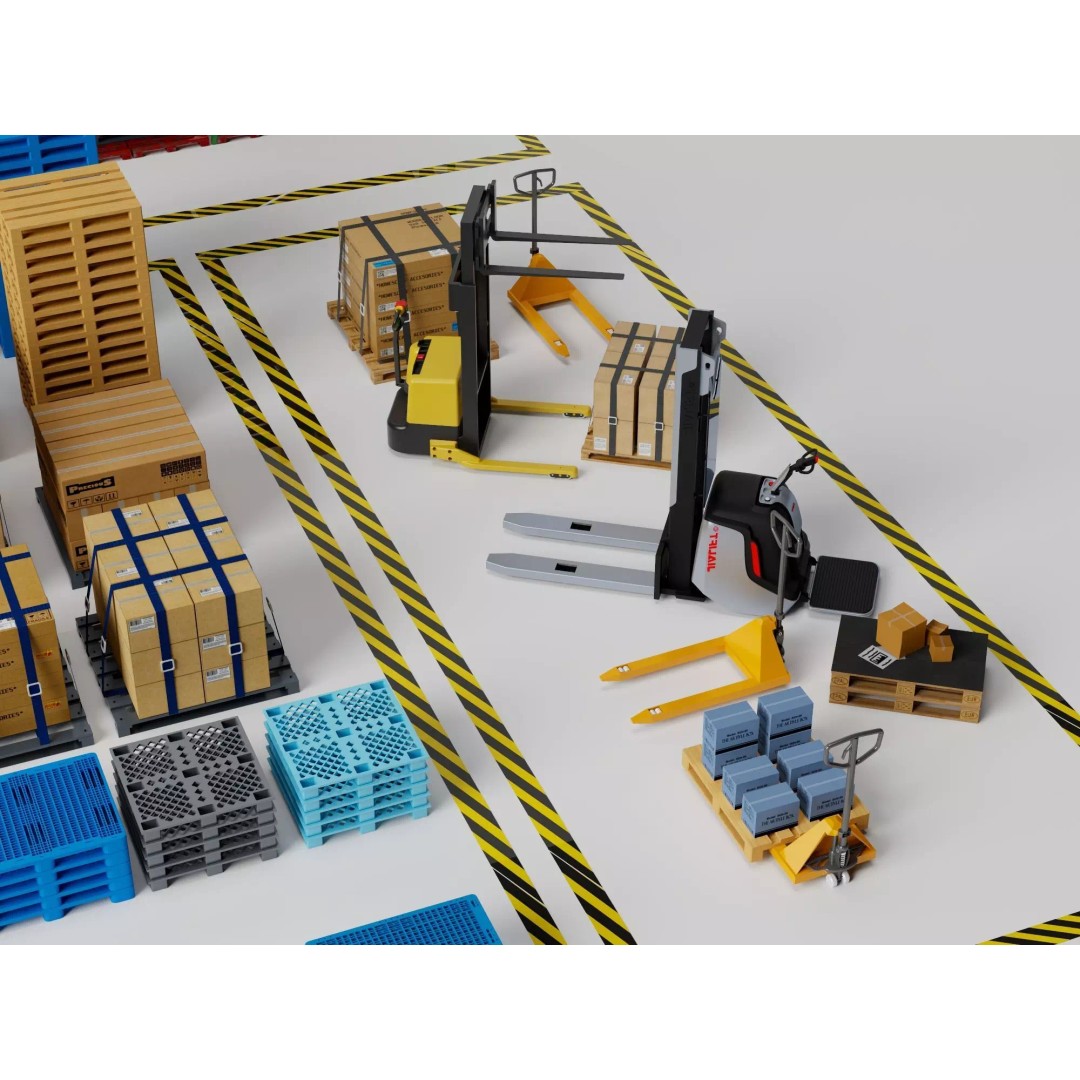 Warehouse Storage Racks 3D Model – PBR Game Ready Low-Poly Asset - View 16